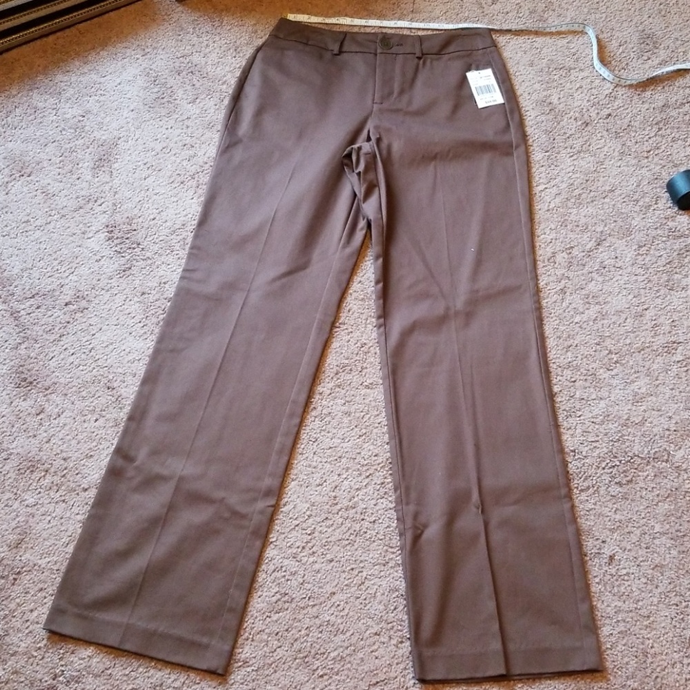 Brown dress slacks straight leg